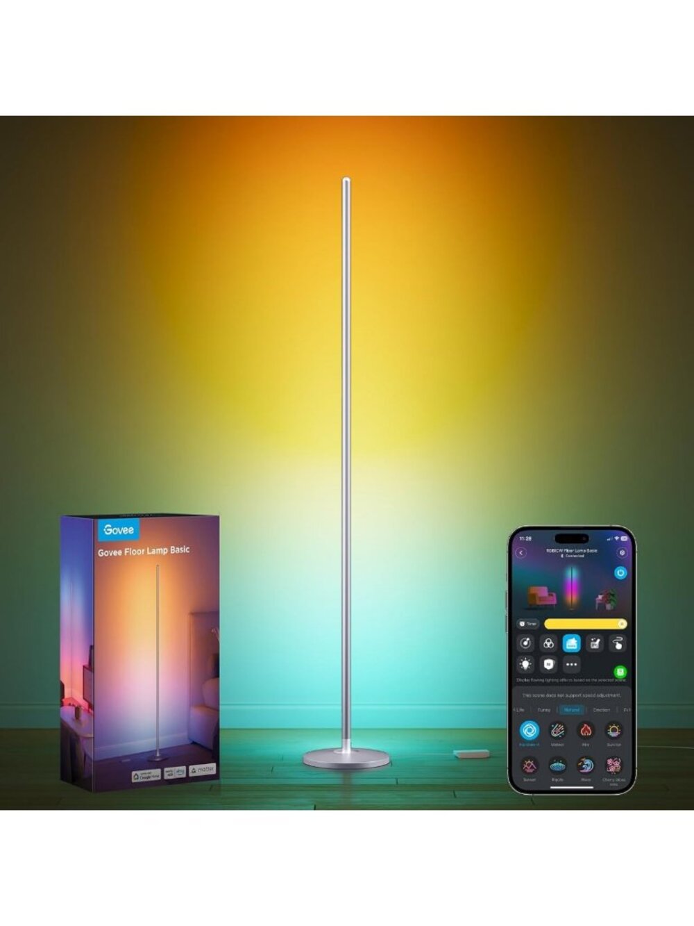 RGBIC LED Floor Lamp - 1000lm Color Changing Corner Light for Home Decor